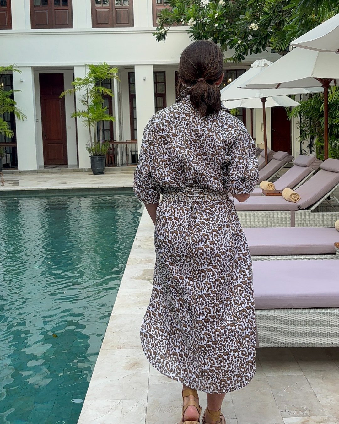 Hannah Dress | Leopard Pecan Brown