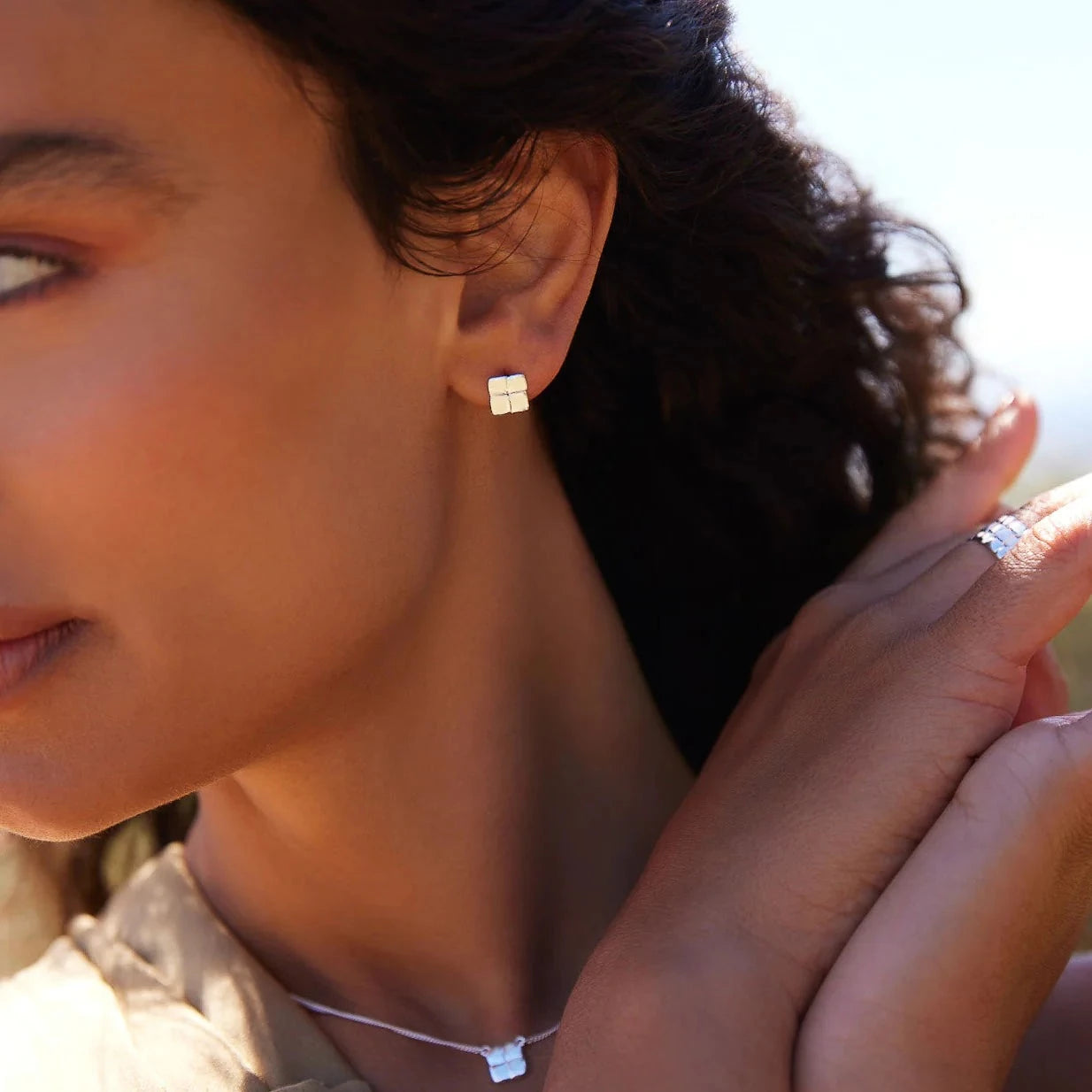 Weave Studs | Silver