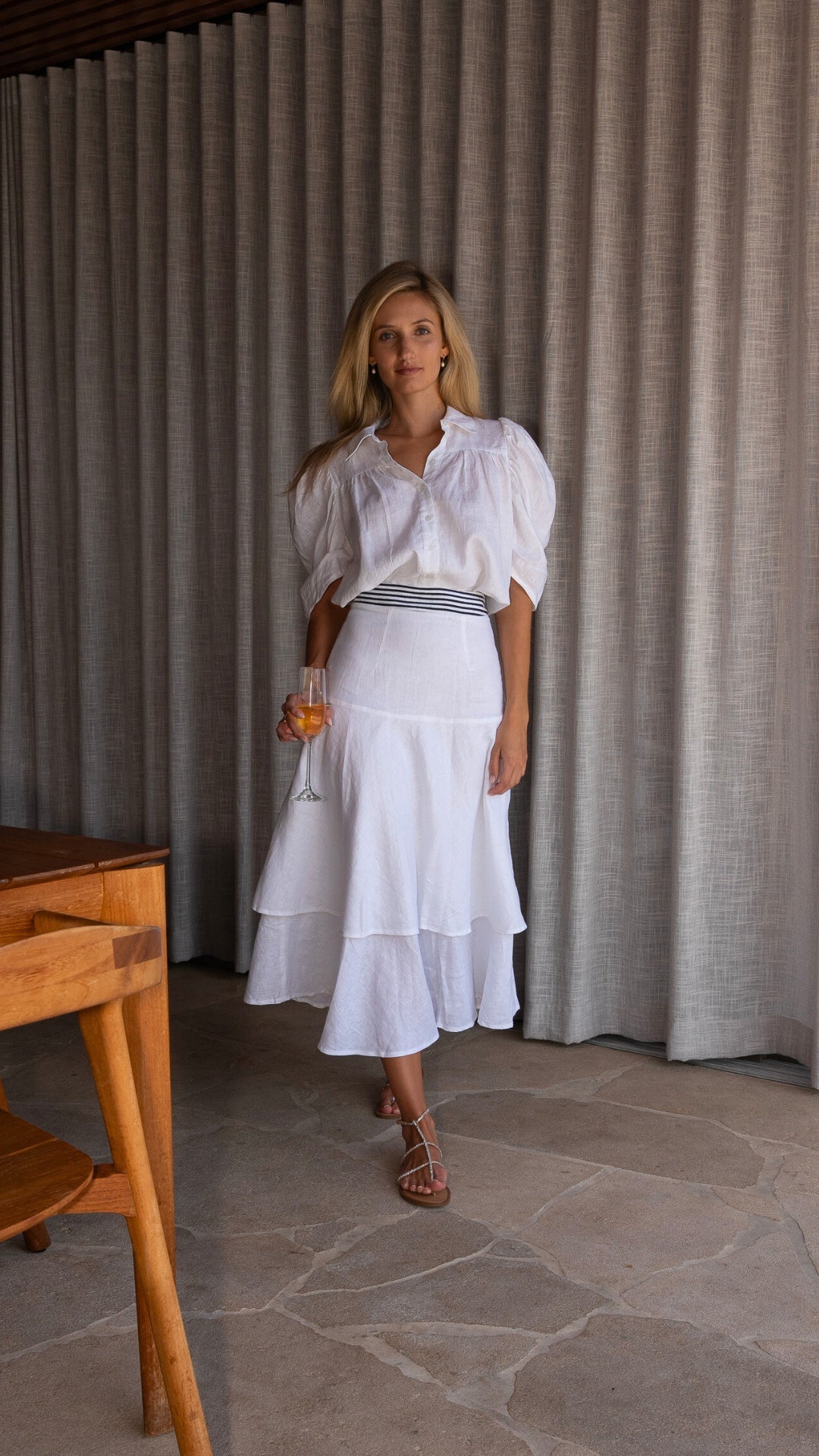 Michelle Skirt | Plain White + Maritime Navy