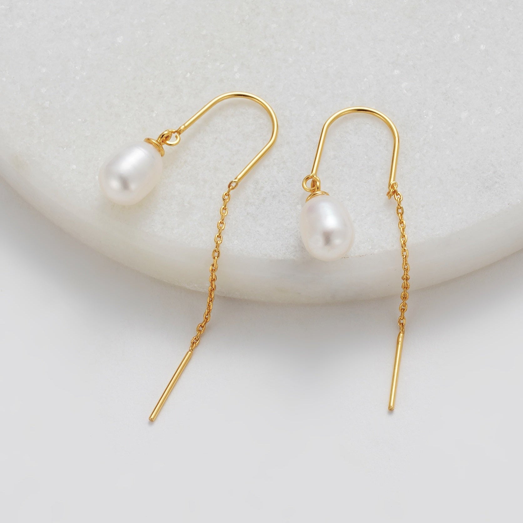 Talia Thread Earrings | Gold