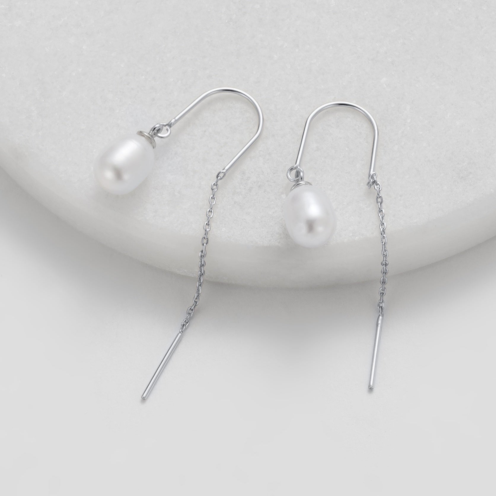 Talia Thread Earrings | Silver