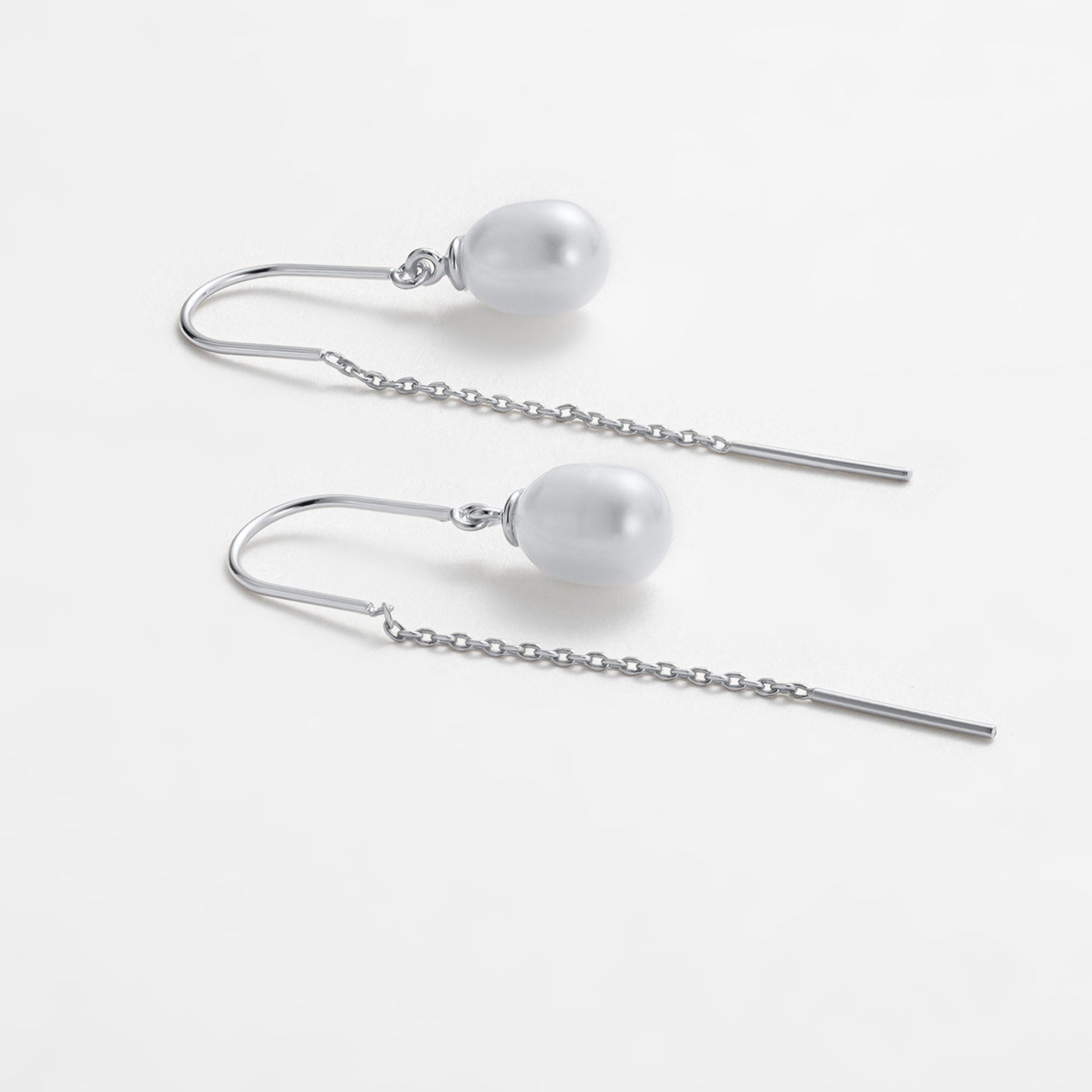 Talia Thread Earrings | Silver