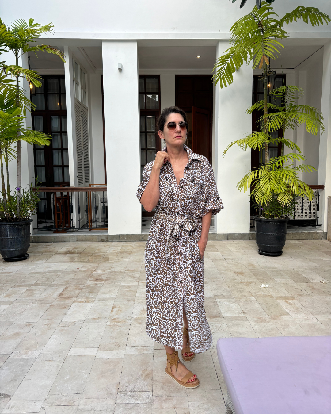 Hannah Dress | Leopard Pecan Brown