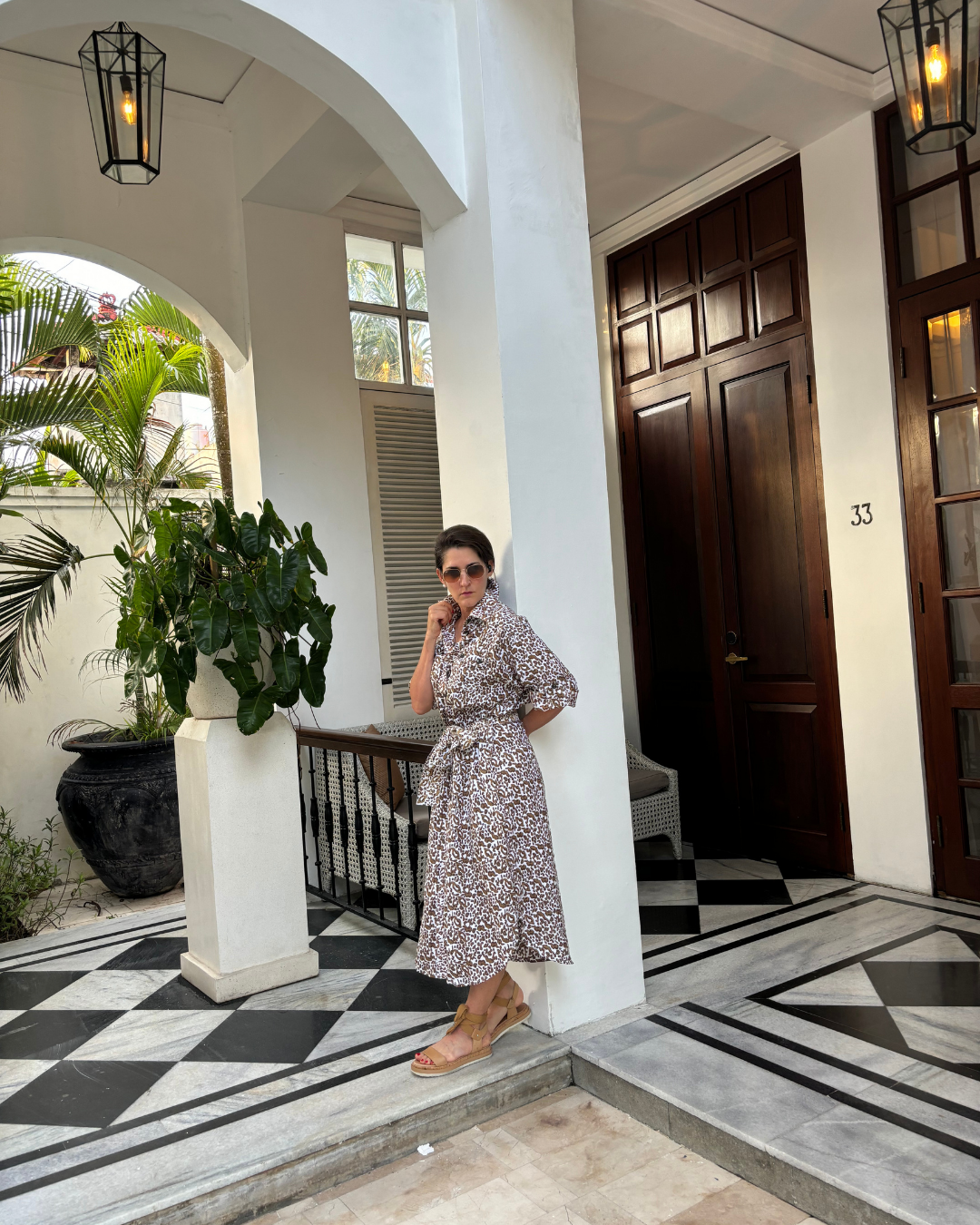 Hannah Dress | Leopard Pecan Brown