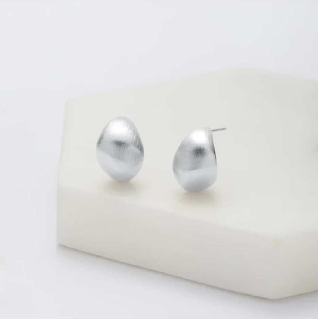 Ally Brushed Earring | Silver