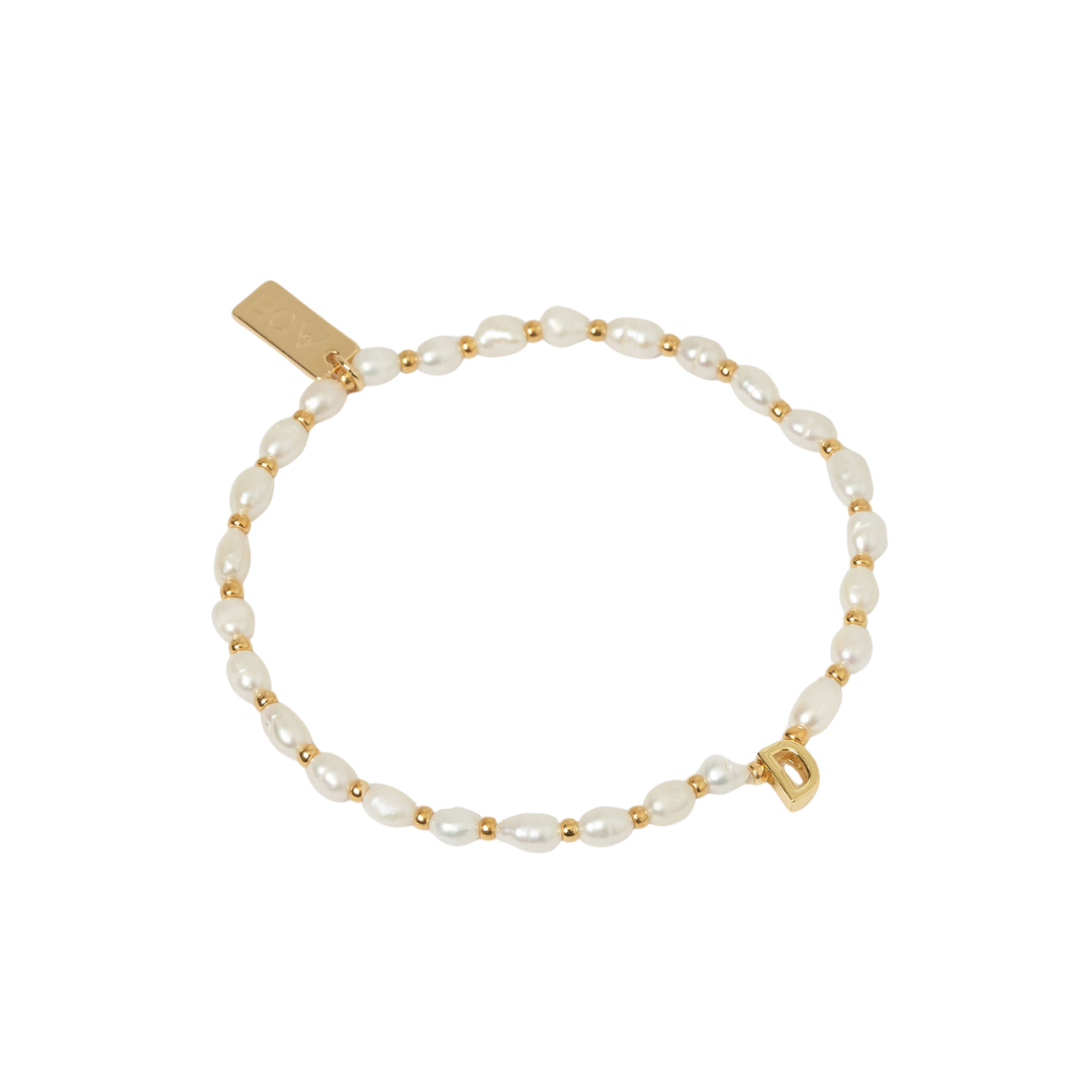 Initial Pearl Bracelet | Gold