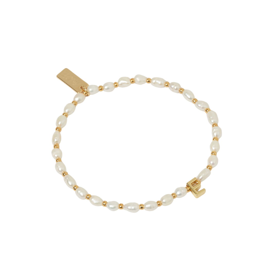 Initial Pearl Bracelet | Gold