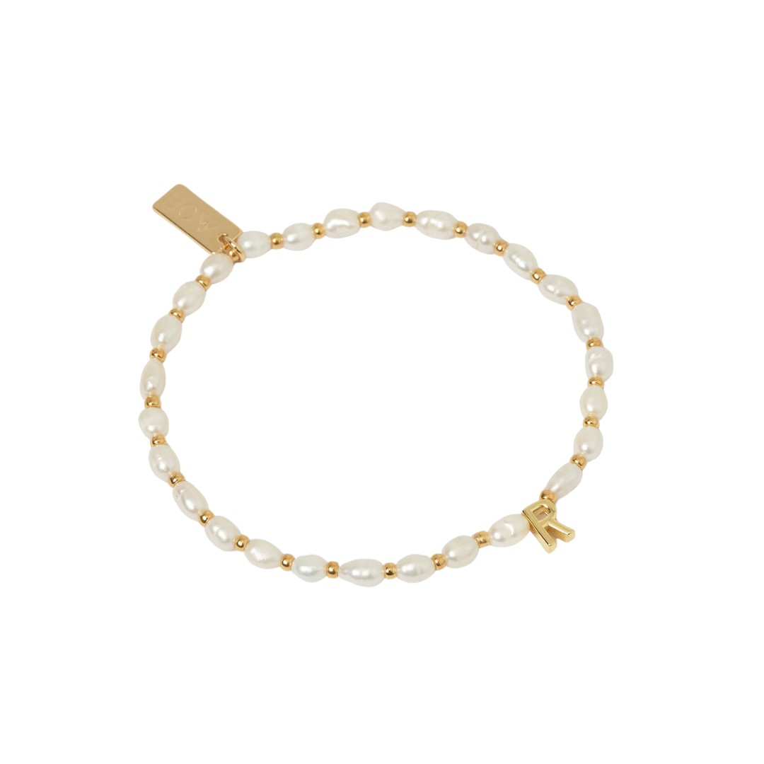 Initial Pearl Bracelet | Gold