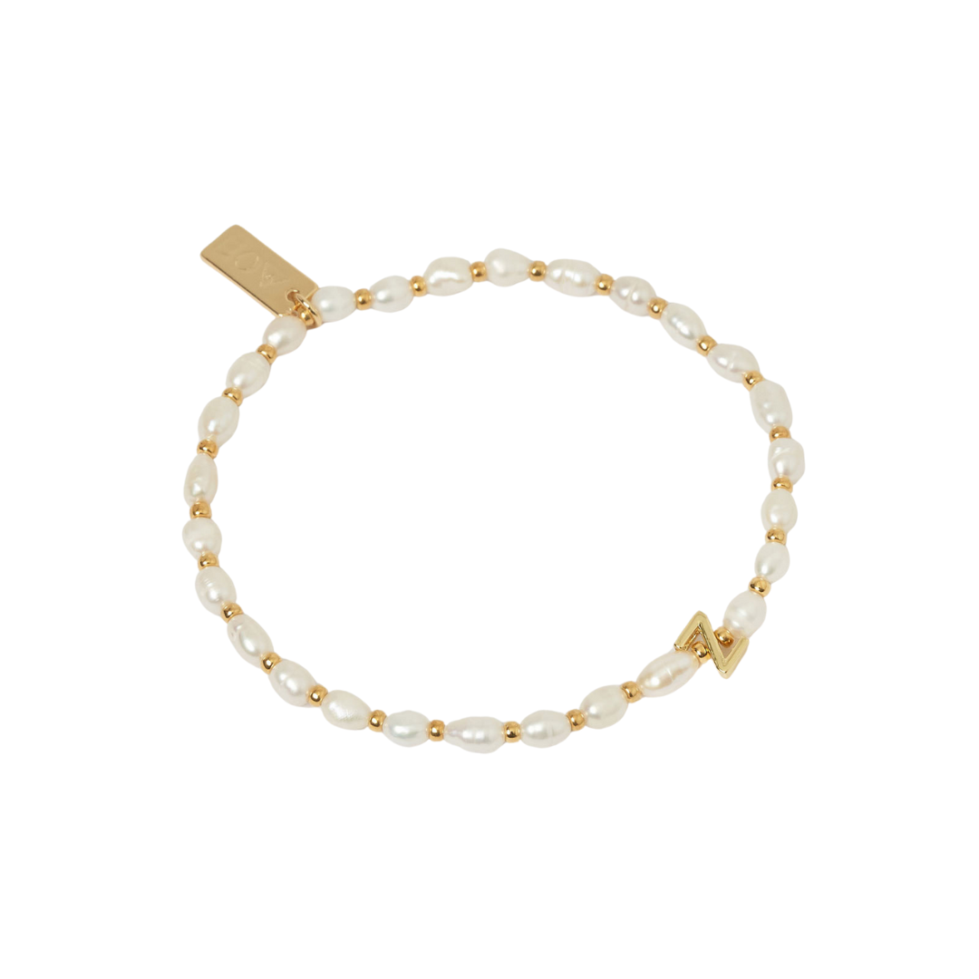 Initial Pearl Bracelet | Gold
