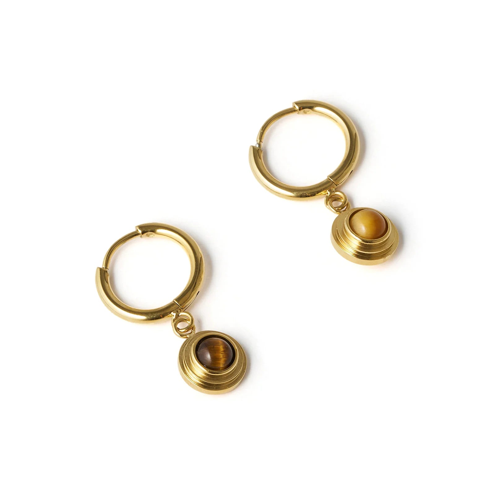 Asher Tiger's Eye Earrings | Gold