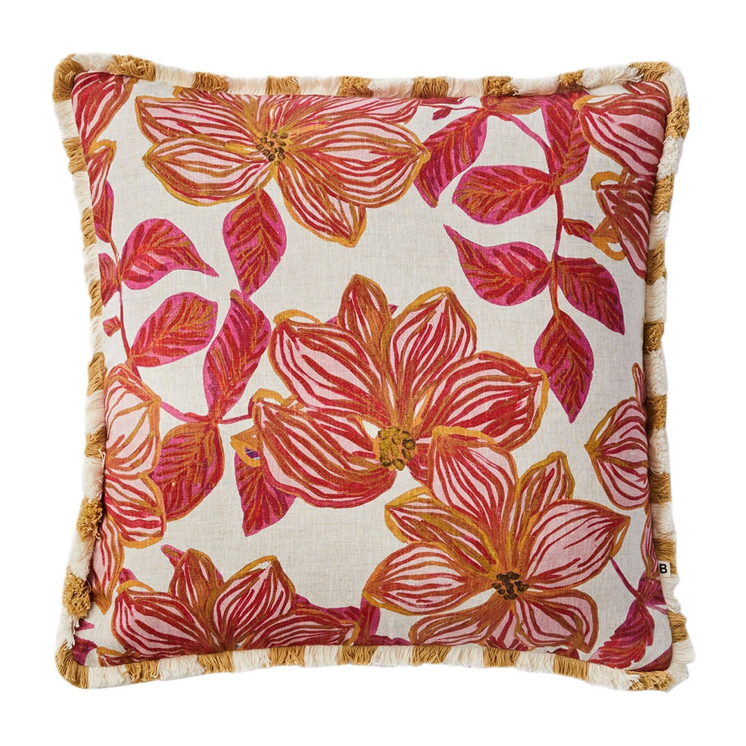 Azalea Pink Linen Cushion