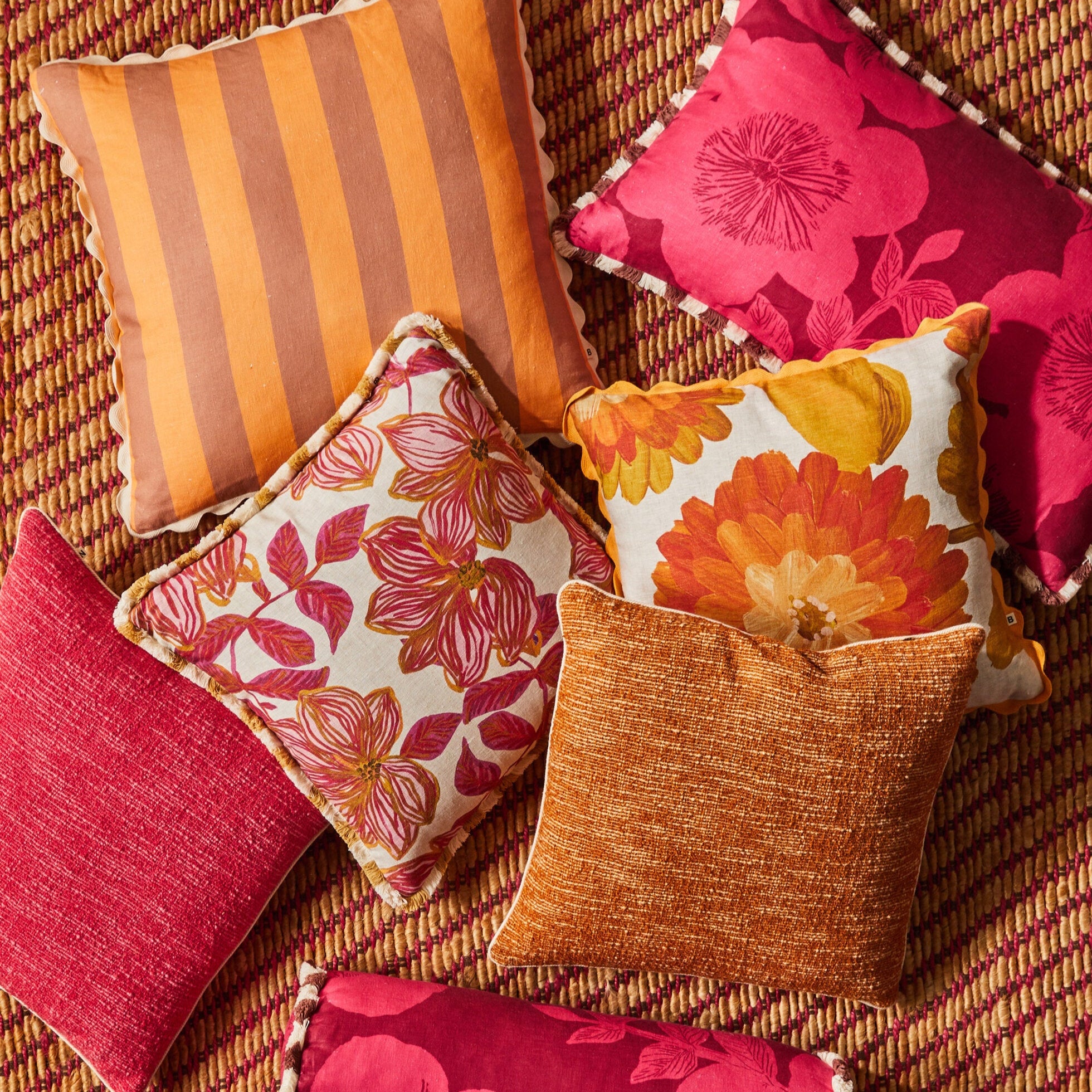 Azalea Pink Linen Cushion