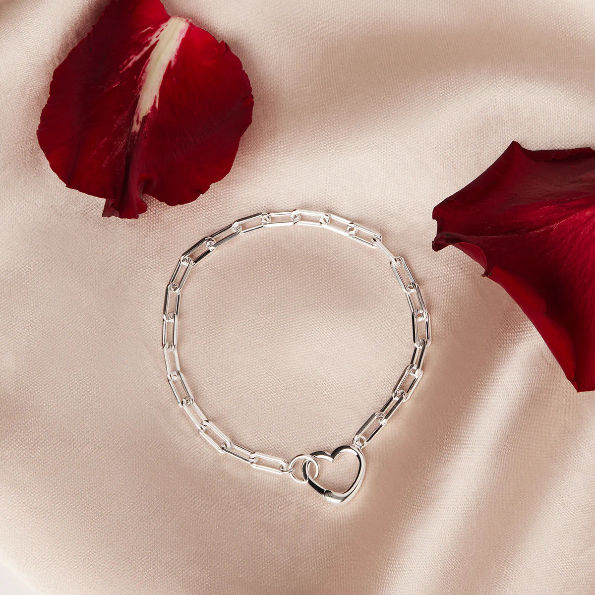 Cuore Chain Link Bracelet | Silver