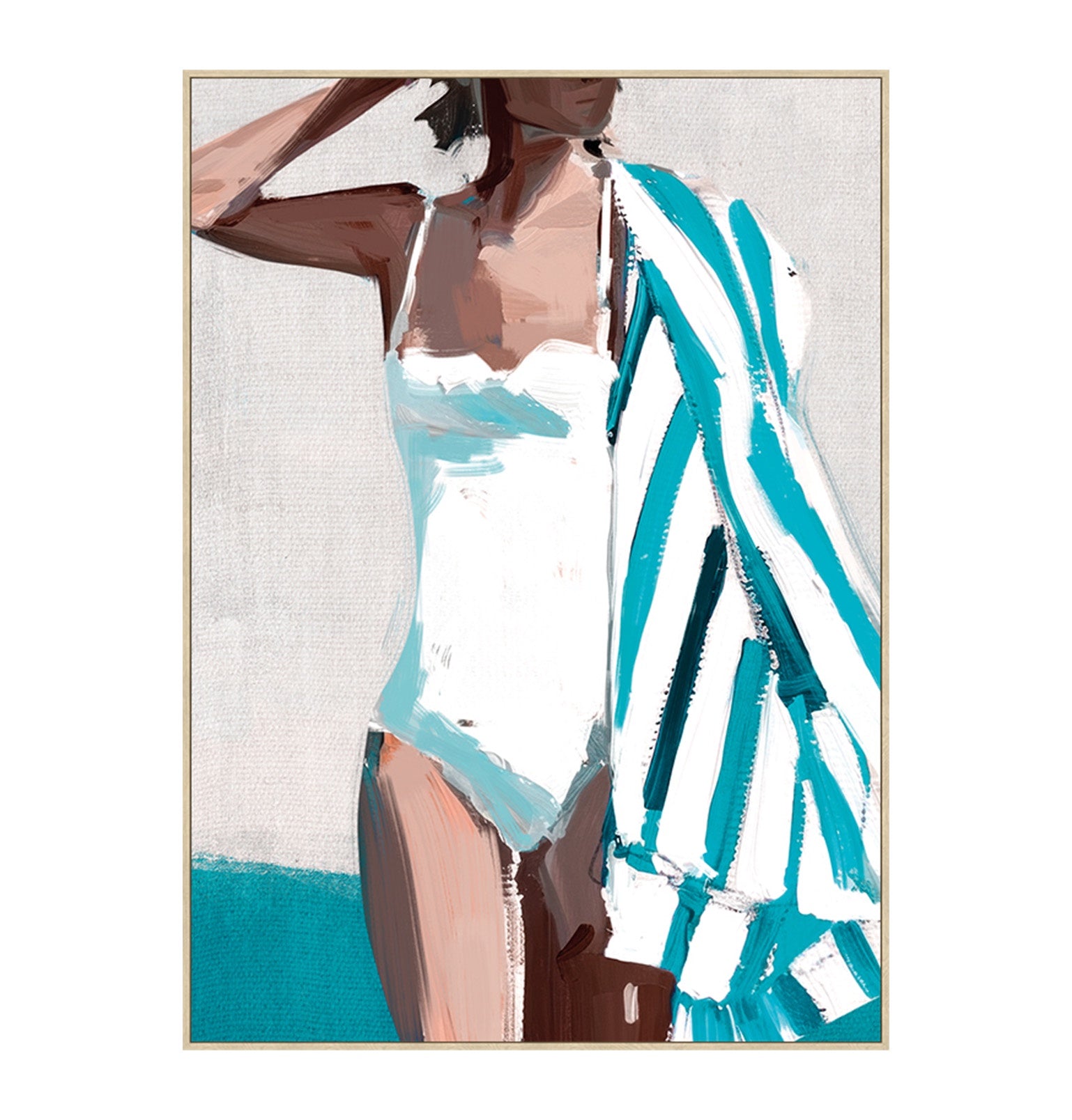Beach Goer Textured Canvas Art
