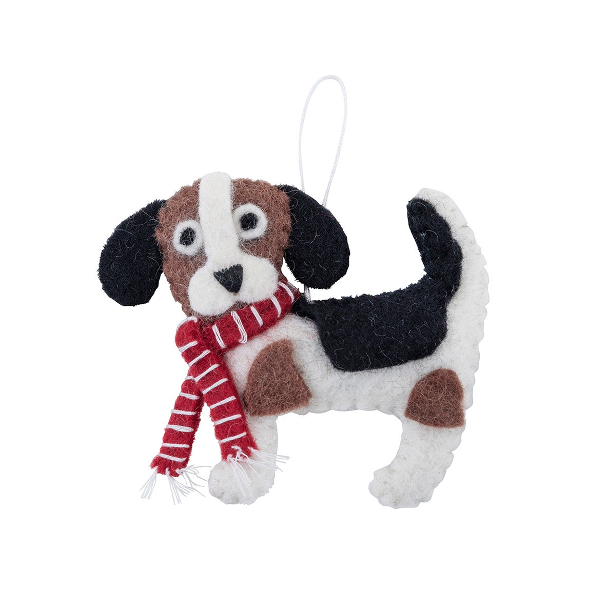 Beagle w/Scarf Felt Christmas Ornament