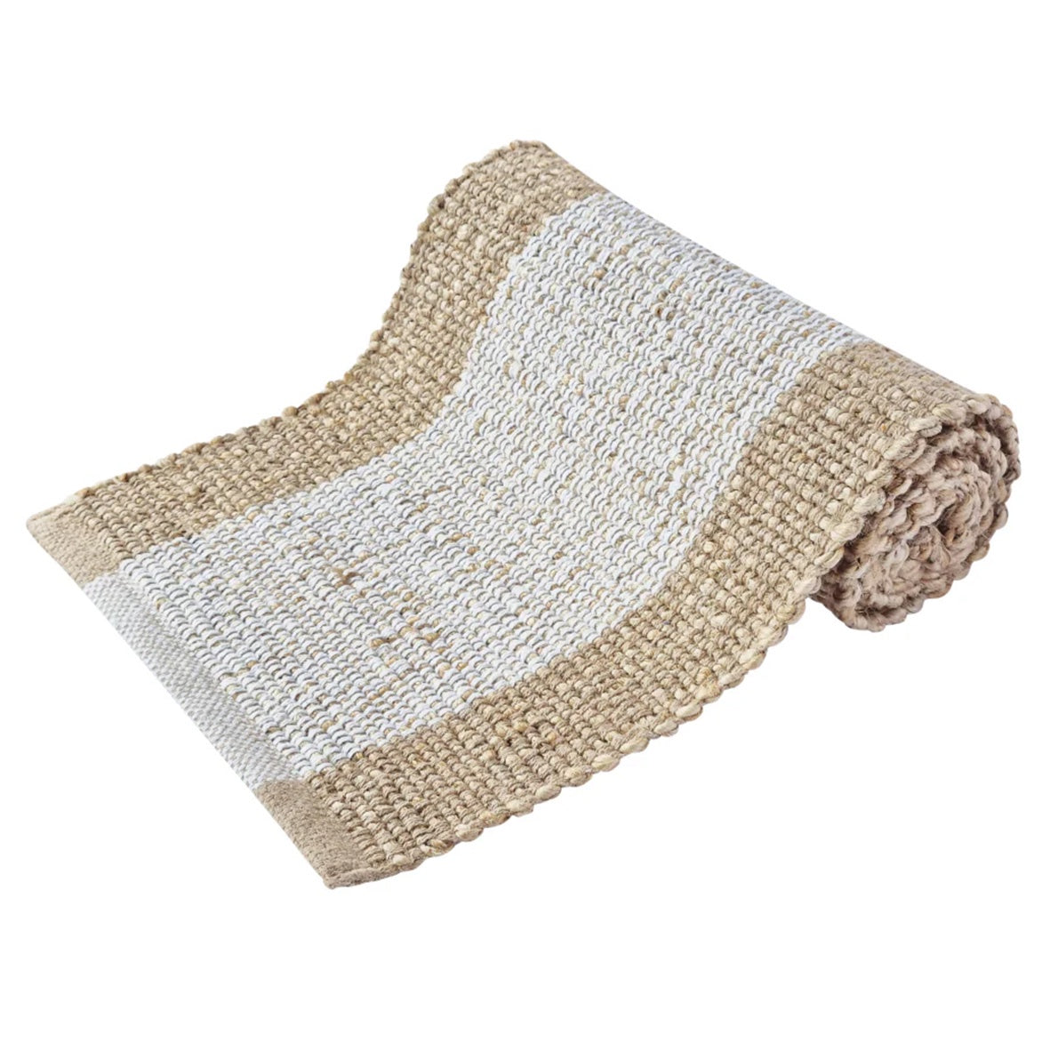 Blake Jute Runner | White /Taupe