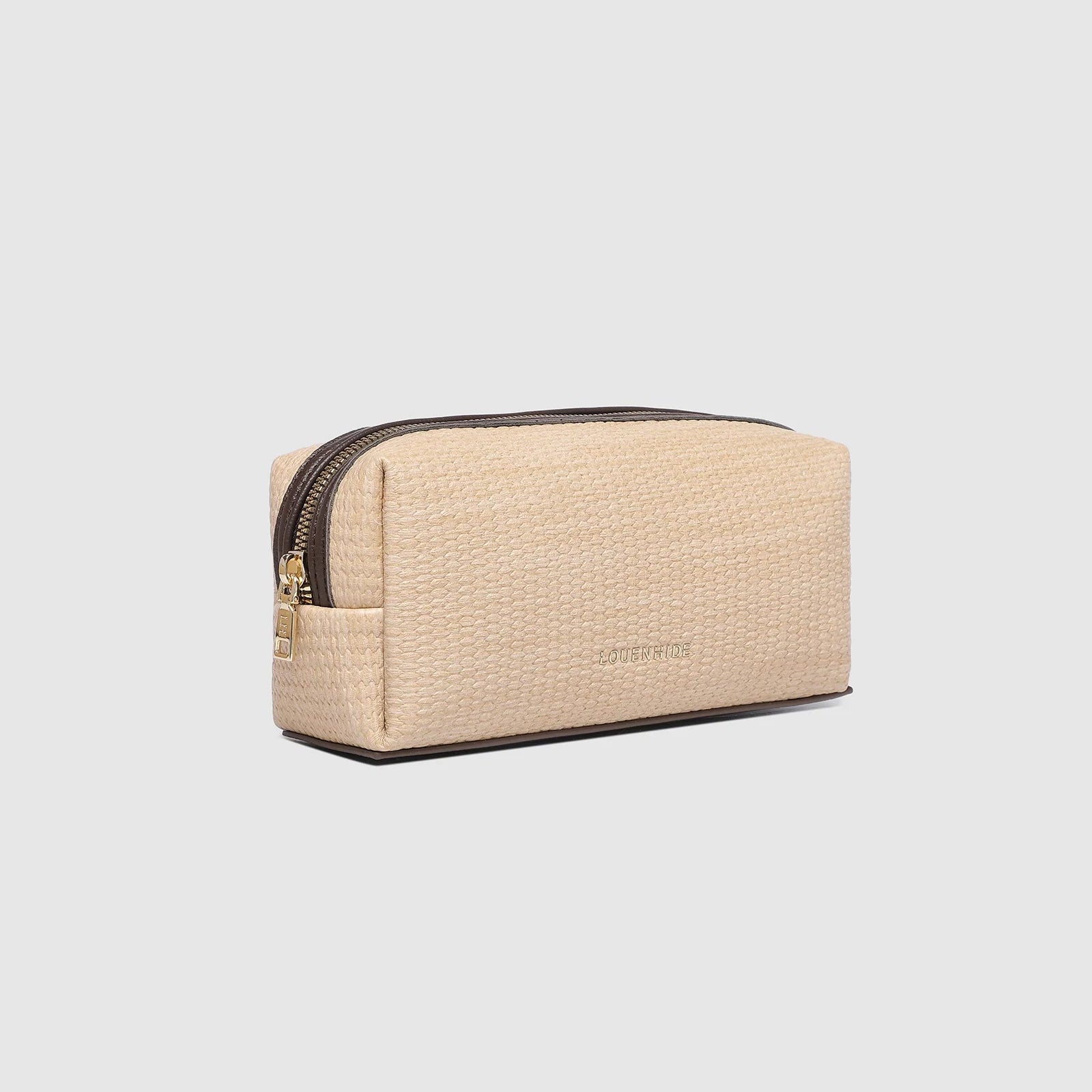 Brianna Makeup Bag | Natural/Chocolate