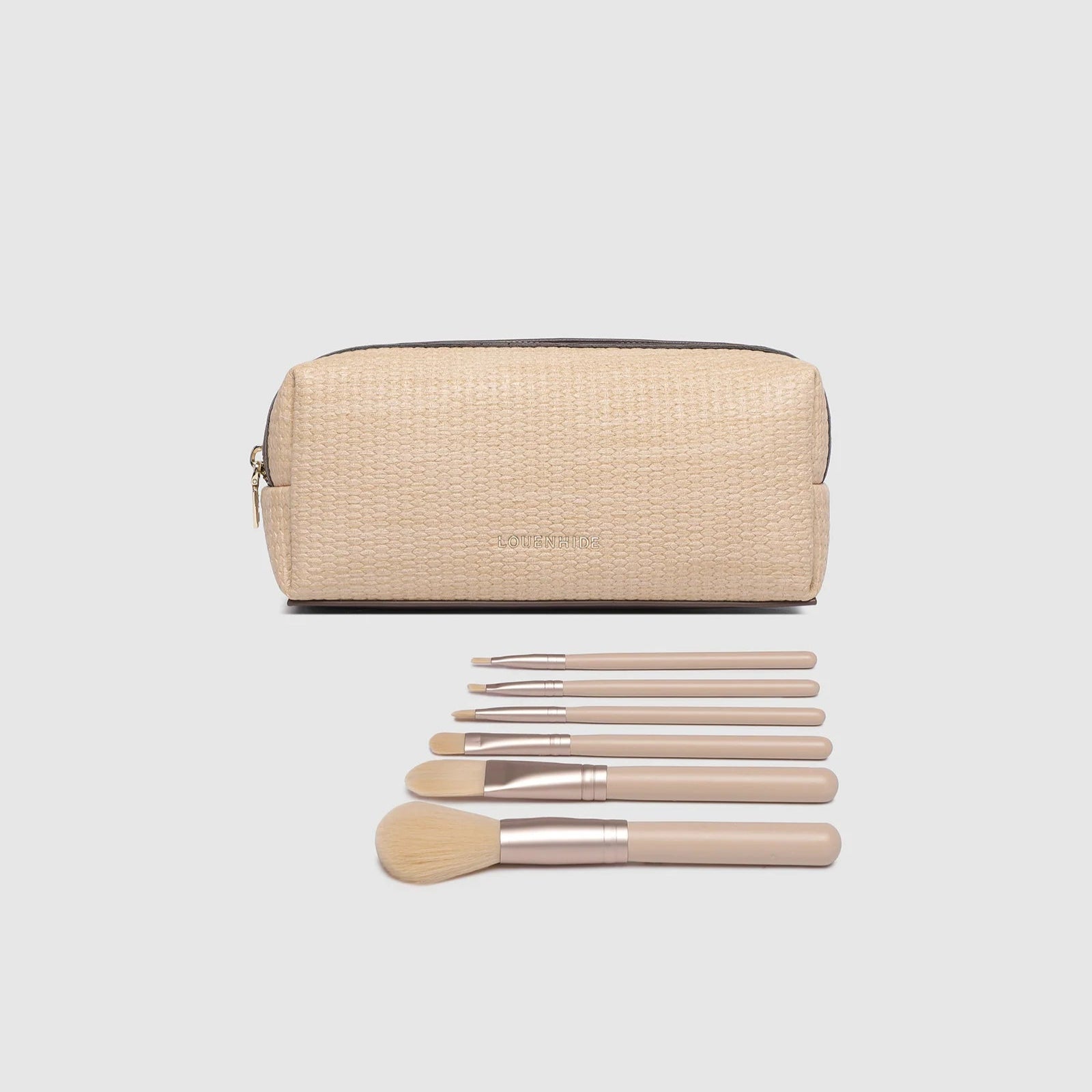 Brianna Makeup Bag | Natural/Chocolate