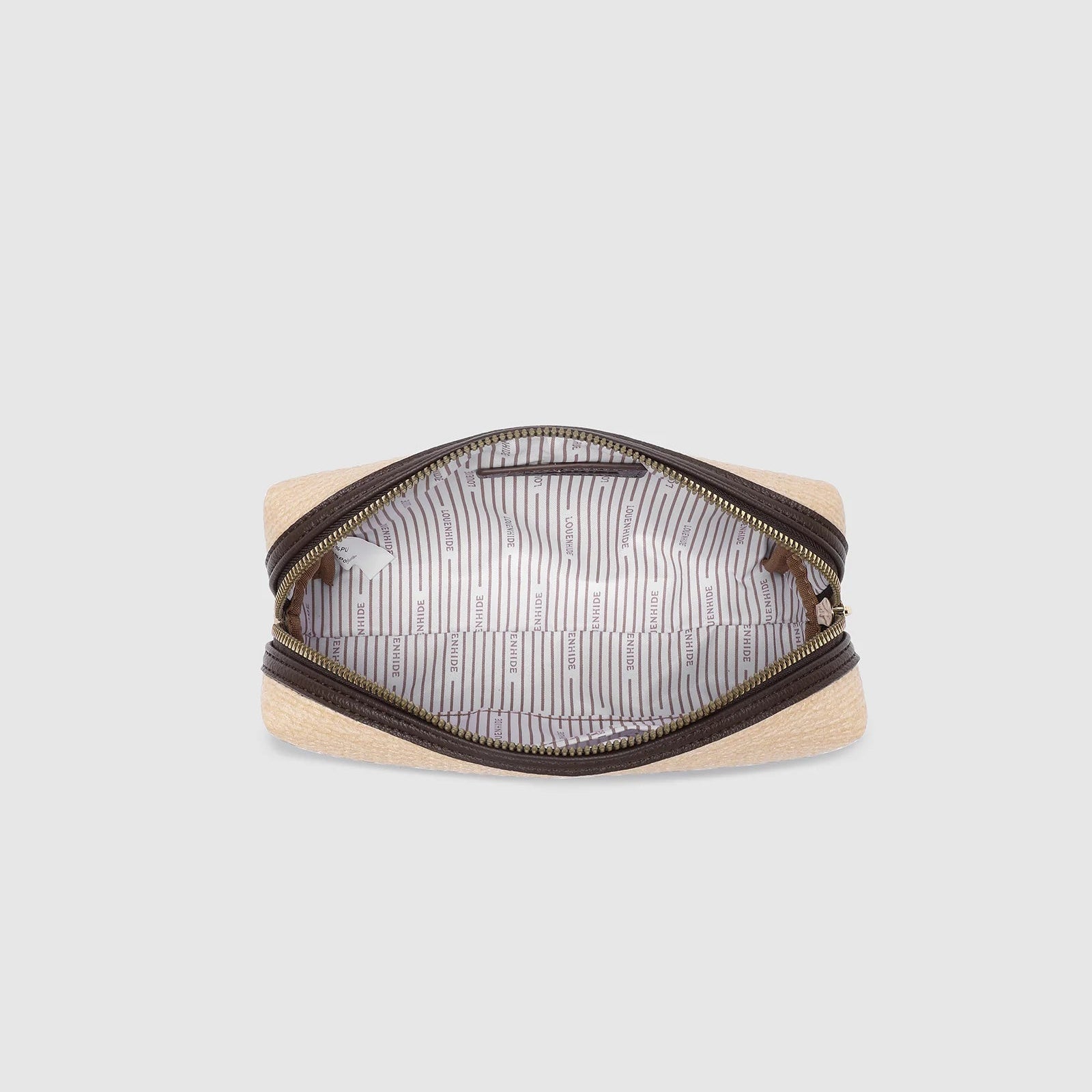 Brianna Makeup Bag | Natural/Chocolate