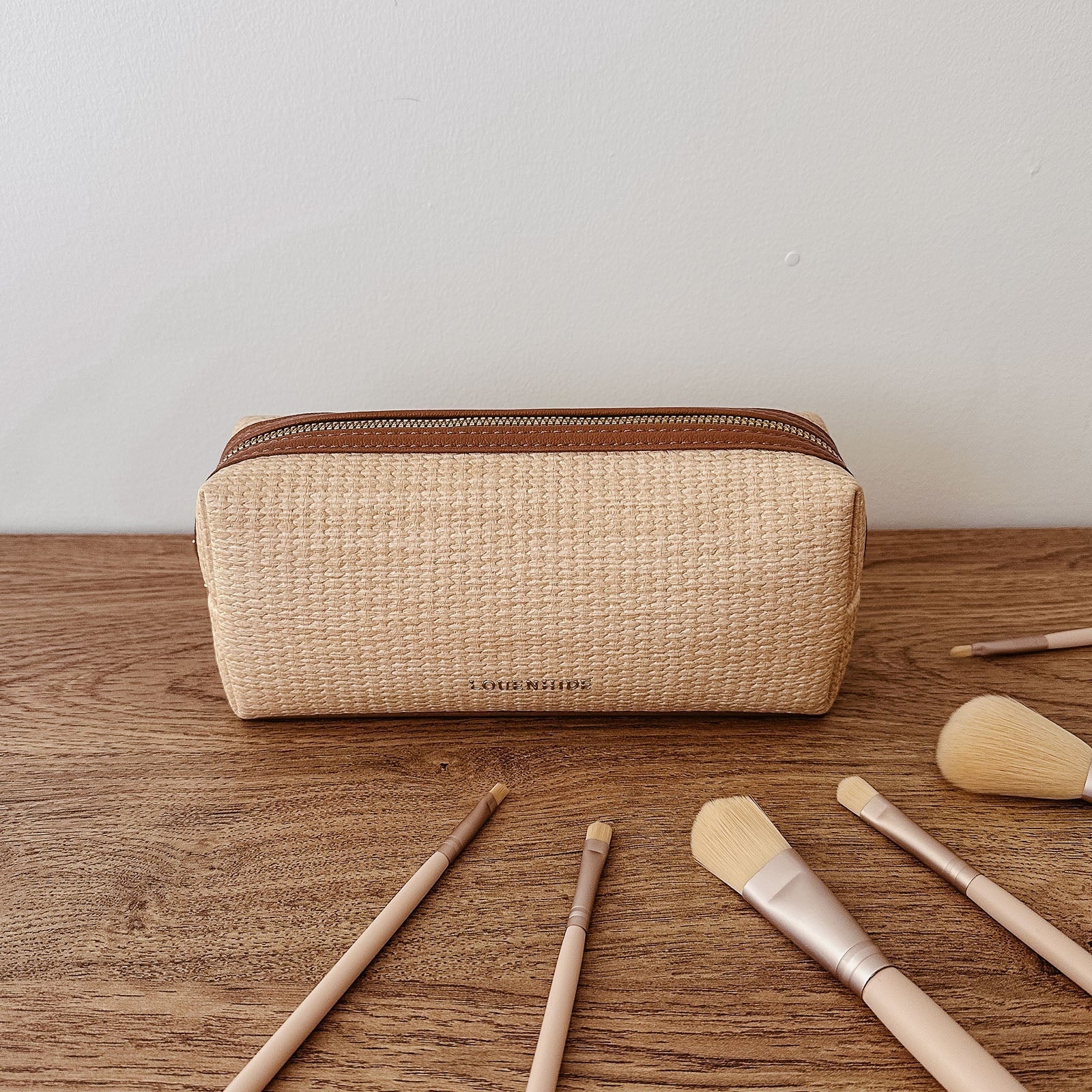 Brianna Makeup Bag | Natural/Tan