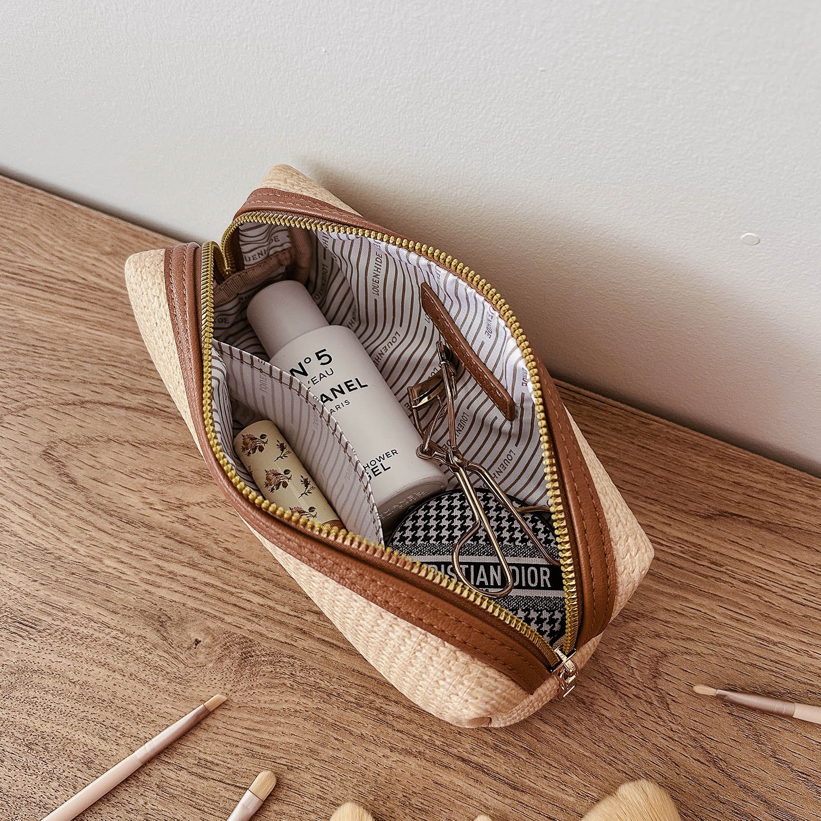 Brianna Makeup Bag | Natural/Tan
