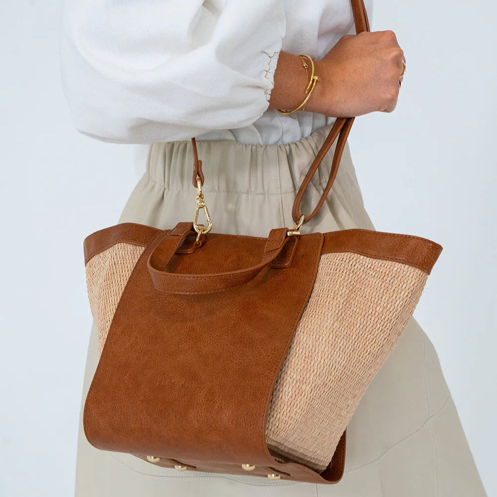 Carnegie Tote | Tan /Natural Weave