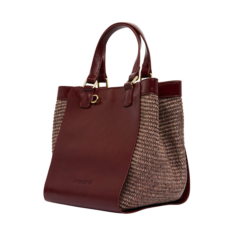 Carnegie Tote | Burgundy/Coco Weave