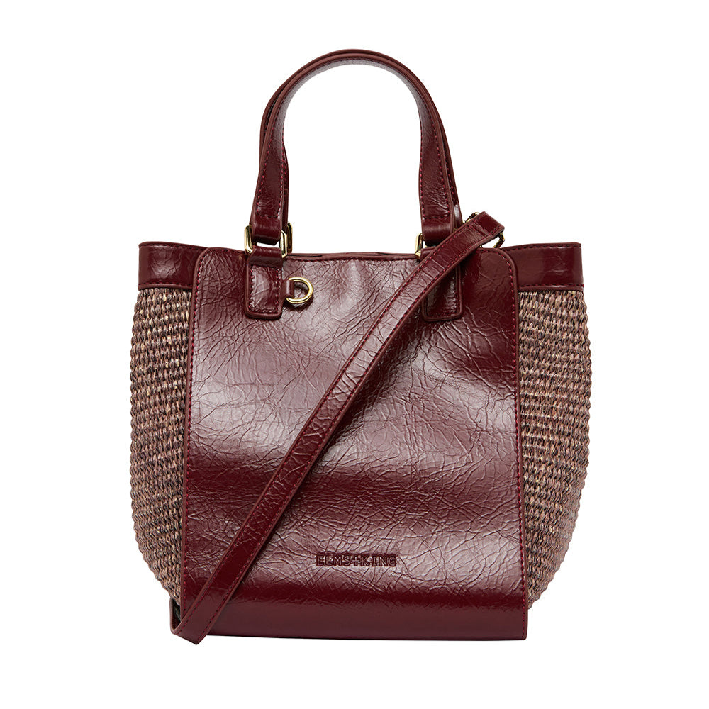 Carnegie Tote | Burgundy/Coco Weave