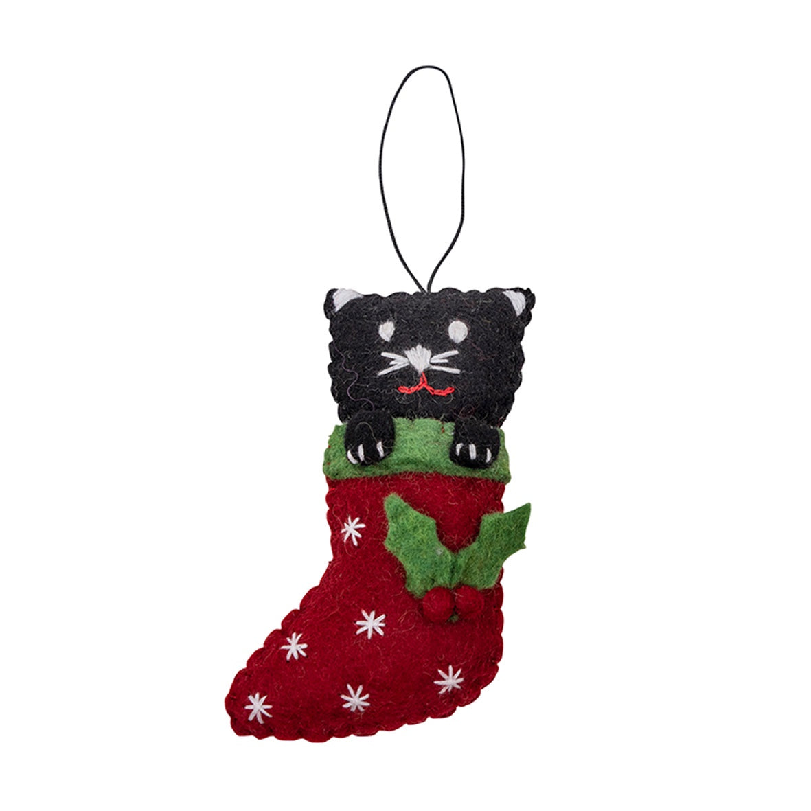Cat in Stocking Christmas Ornament