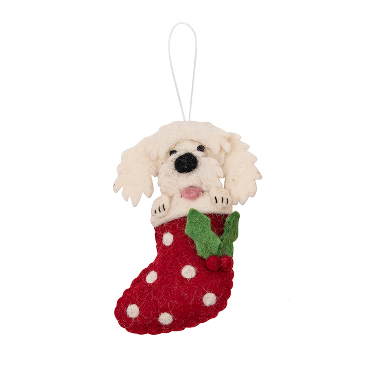 Cavoodle in Stocking Christmas Ornament