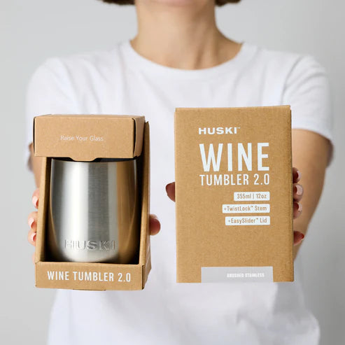 Huski Wine Tumbler | Brushed Stainless