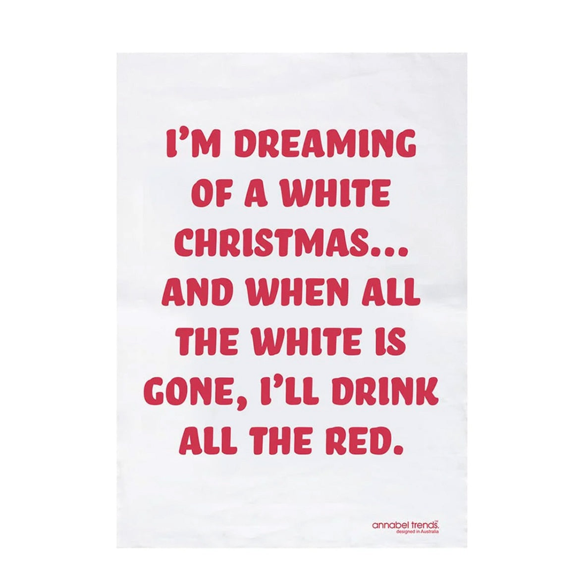 Christmas White Tea Towel