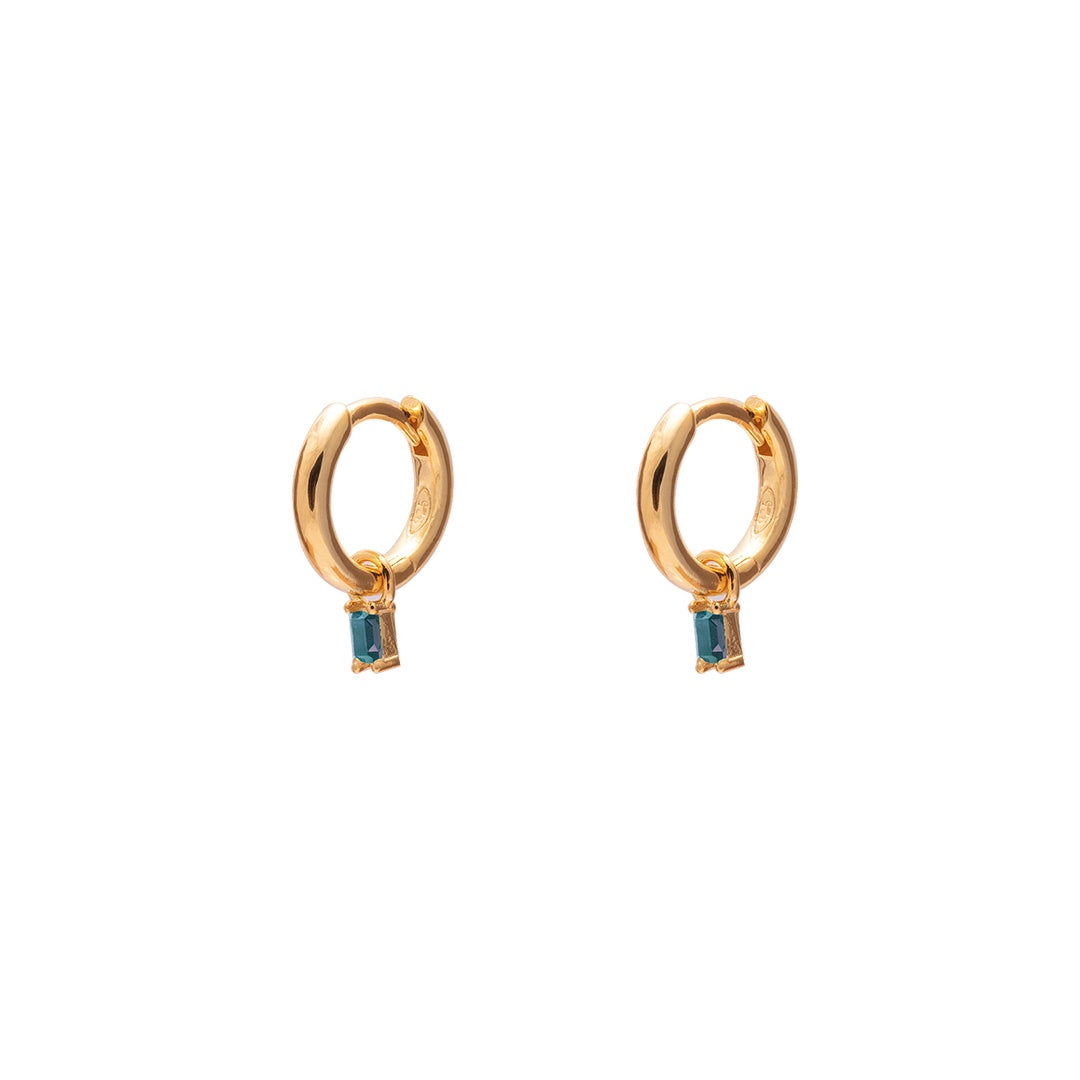 Crystal Blue Huggies | Gold