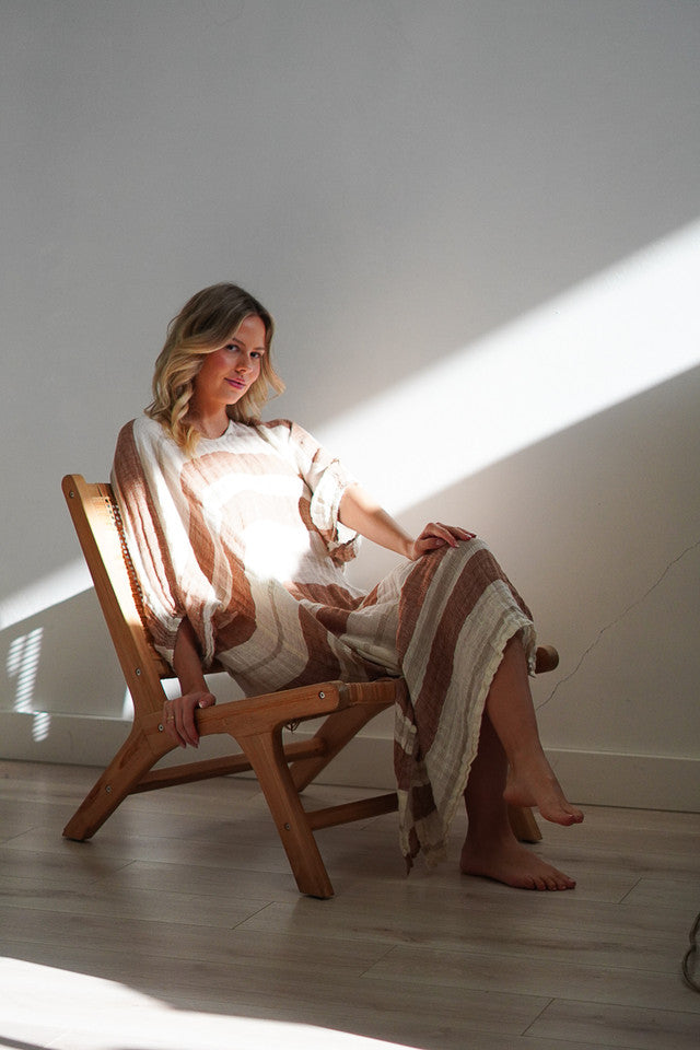 Rosa Kaftan | Rust Stripe