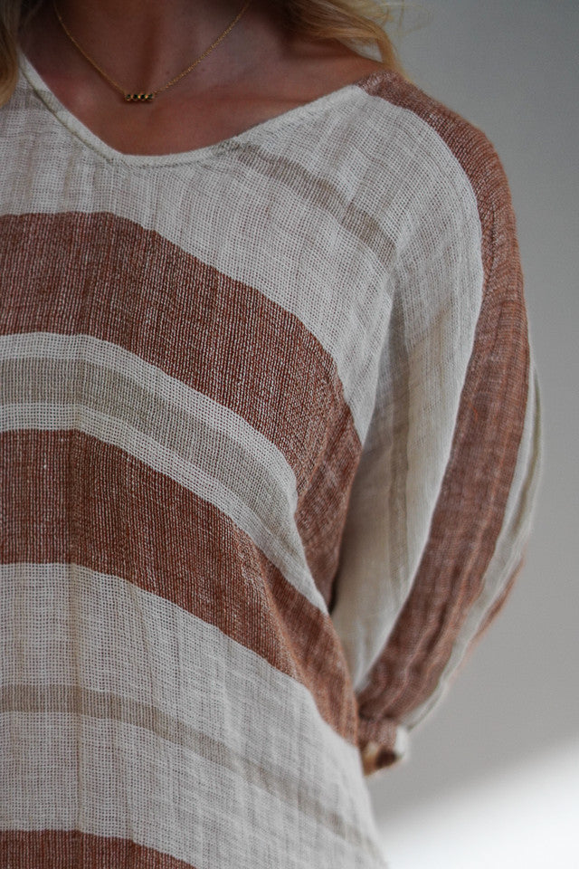 Rosa Kaftan | Rust Stripe