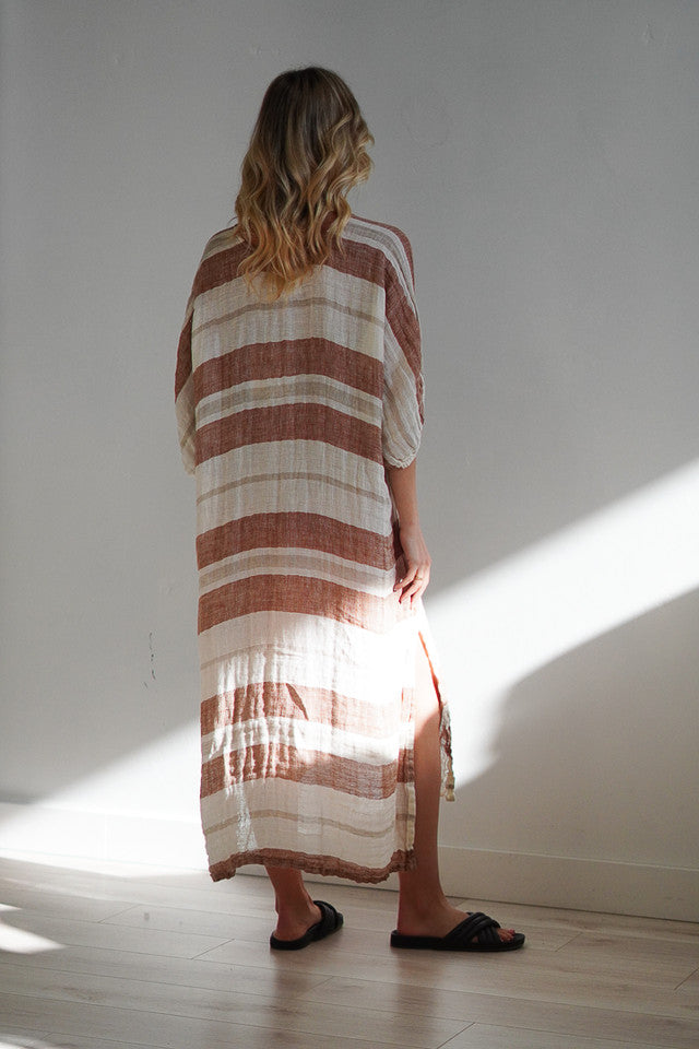 Rosa Kaftan | Rust Stripe