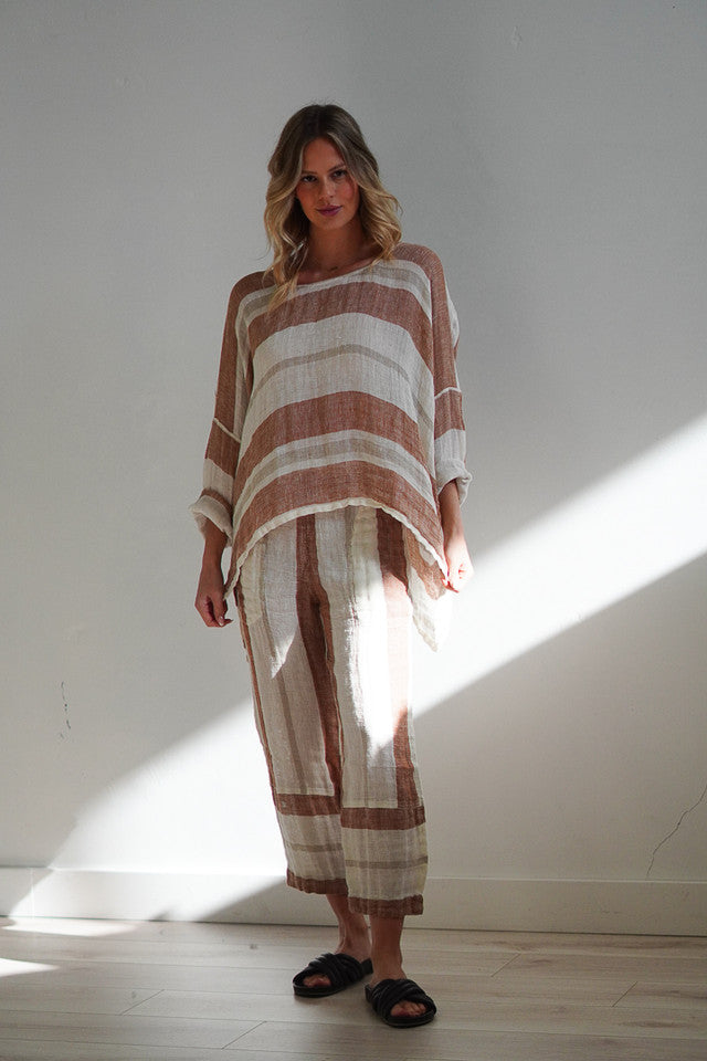 Valentina Top | Rust Stripe