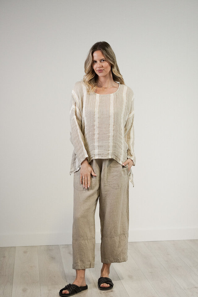 Valentina Top | Natural White w/ Gold Strand