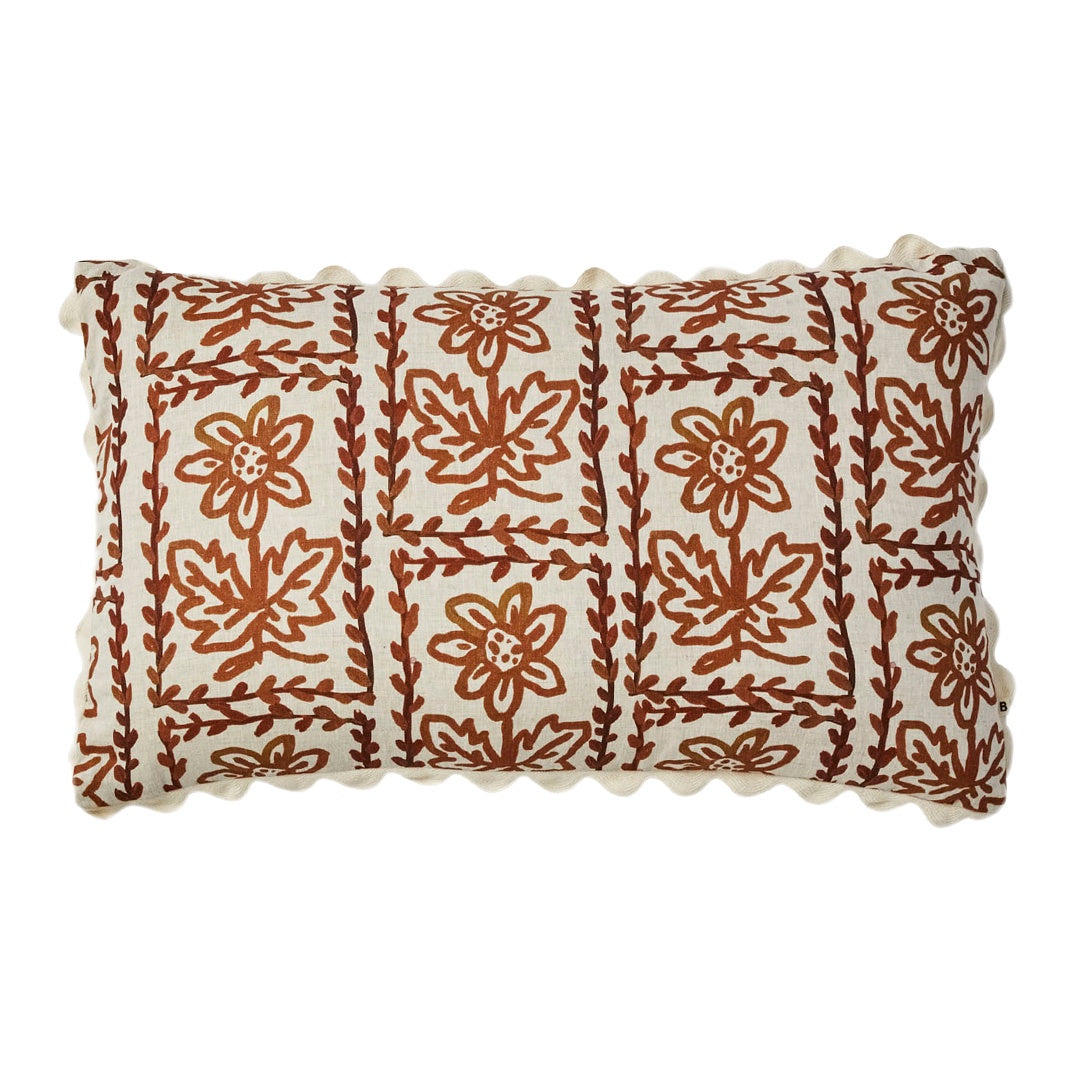 Daisy Hazelnut Linen Cushion