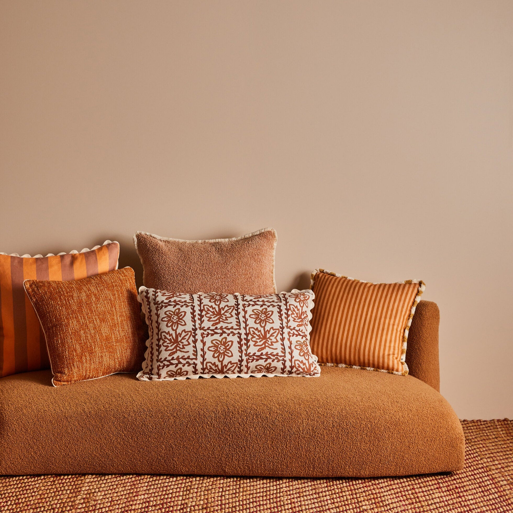 Daisy Hazelnut Linen Cushion
