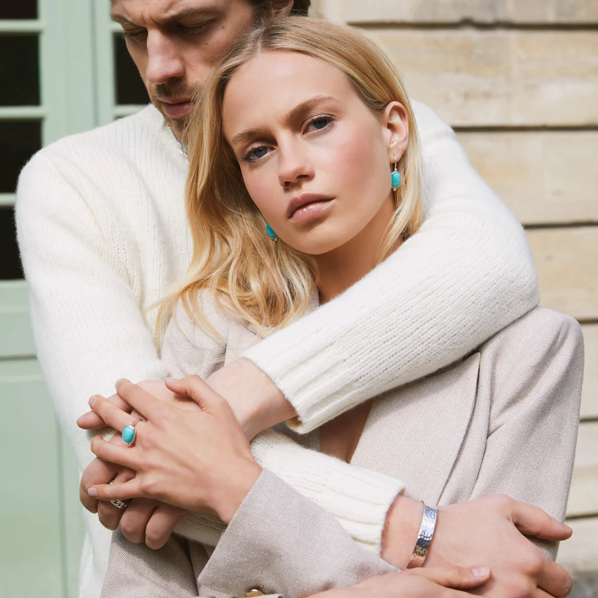 Fleur Amazonite Earrings | Silver