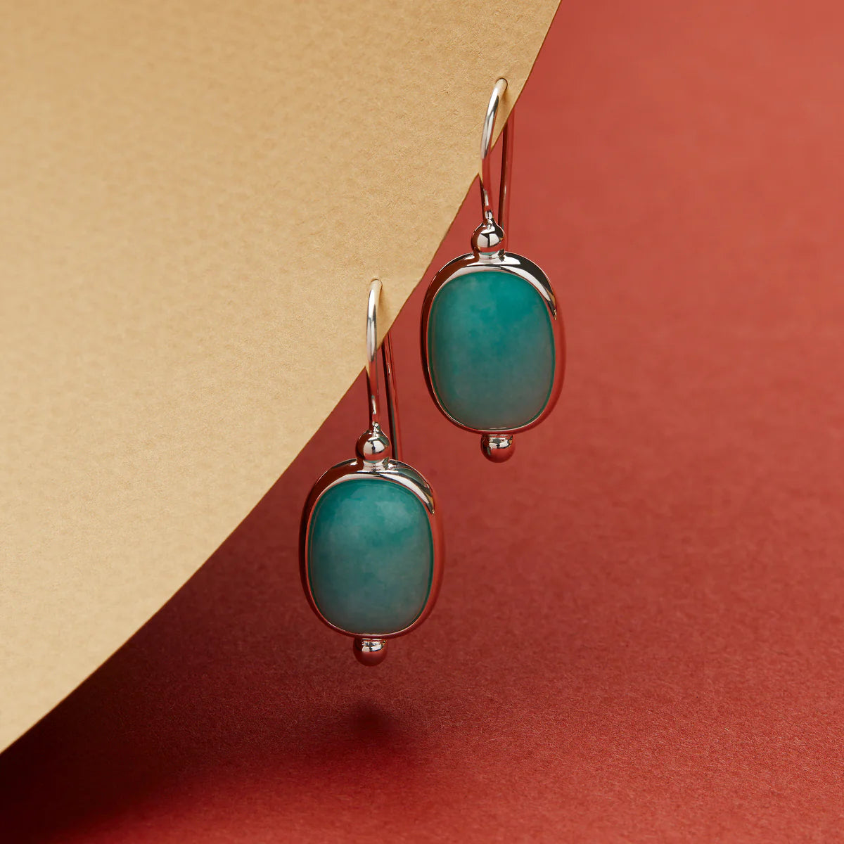 Fleur Amazonite Earrings | Silver