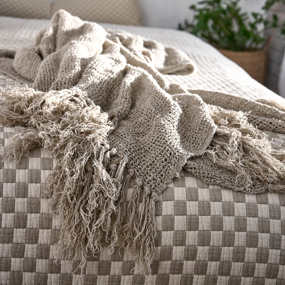 Coco Throw w/ Knotted Fringing