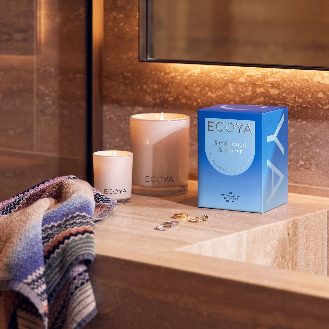 Ecoya Sandalwood & Amber Madison Candle