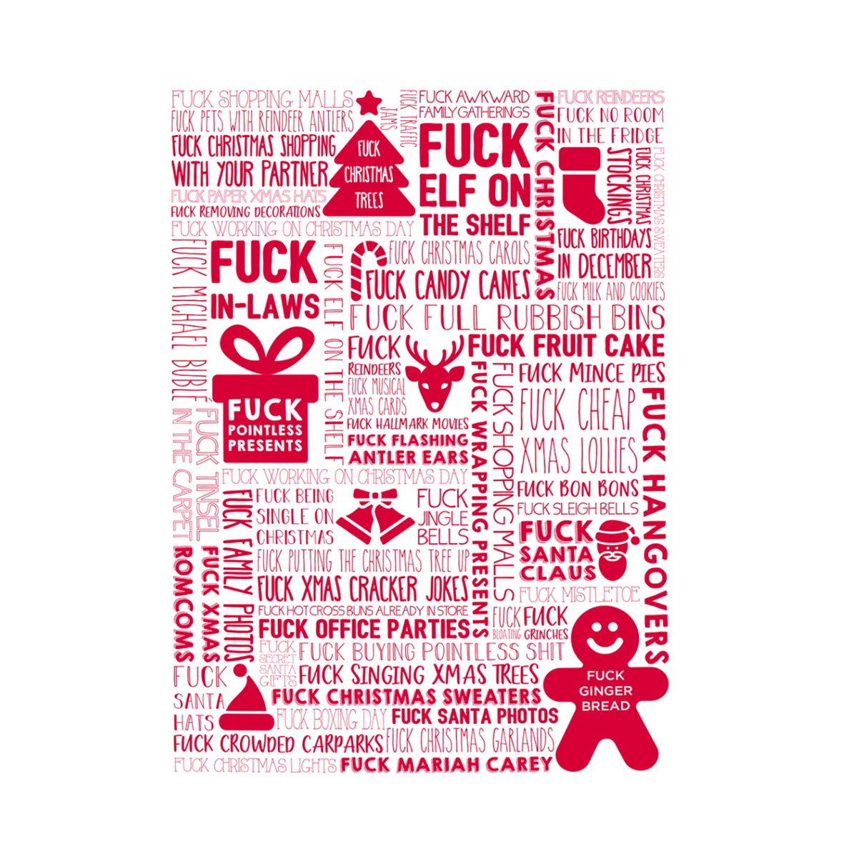 F Word Christmas Tea Towel