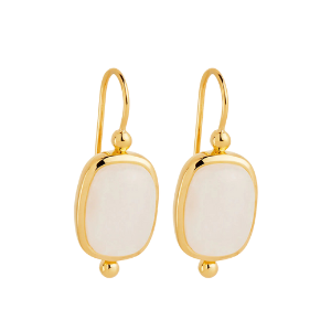 Fleur Rainbow Moonstone Earrings | Gold