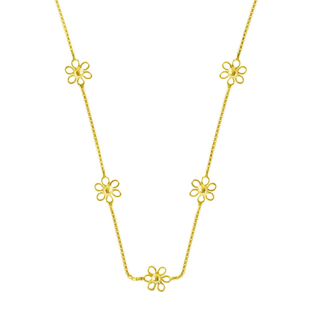 Flower Necklace | Gold