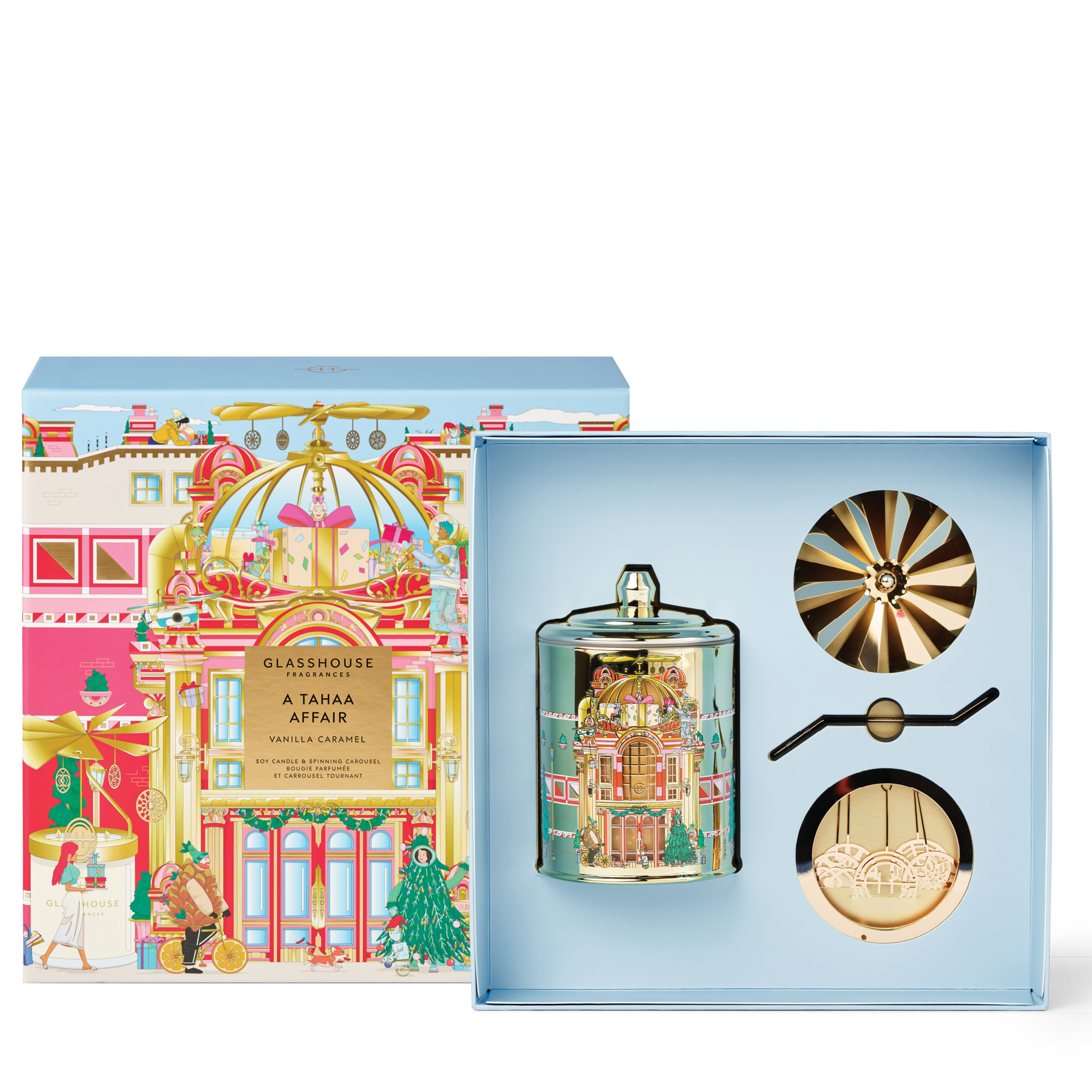 A Tahaa Affair 380g Candle with Spinning Carousel Gift Set
