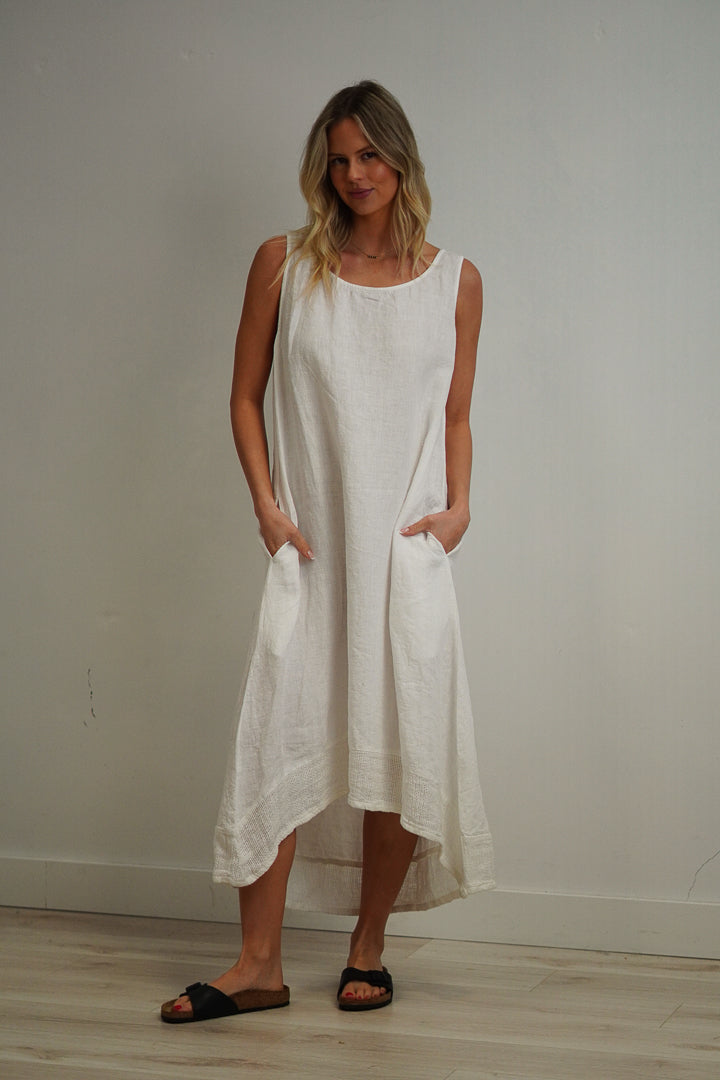 Giovanna Dress | Natural + White