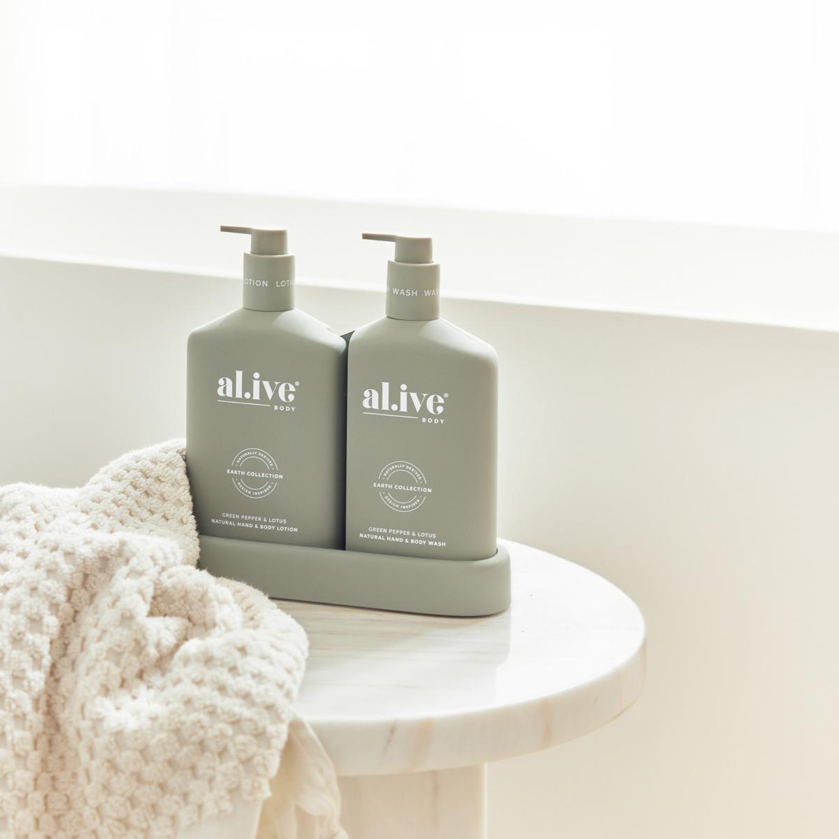 Green Pepper & Lotus Wash & Lotion Duo + Tray